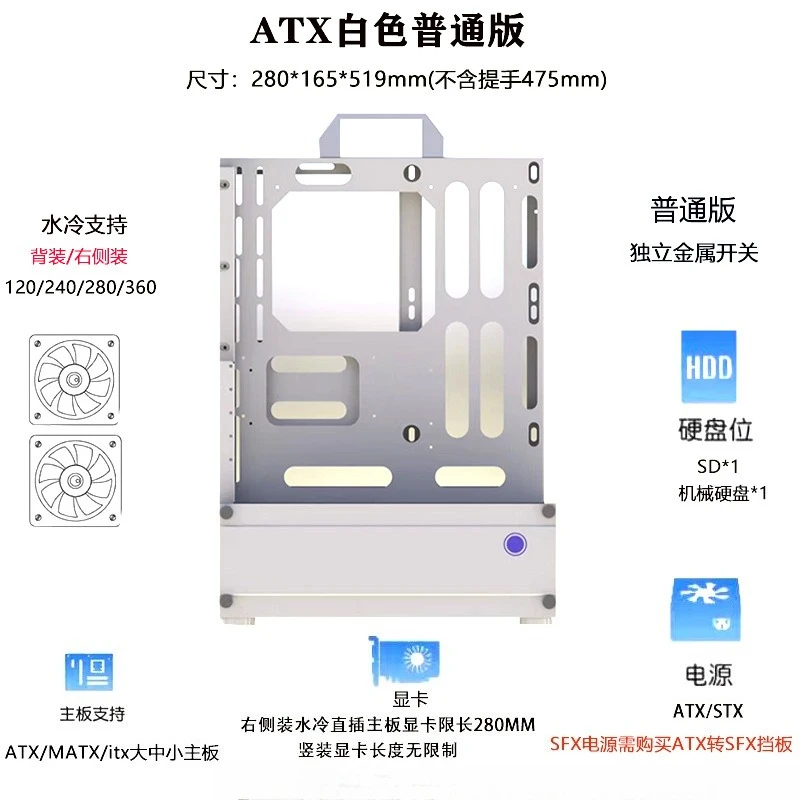 Casing PC Rak Vertikal Open Ch - Pc Gaming Case ulasan dan harga