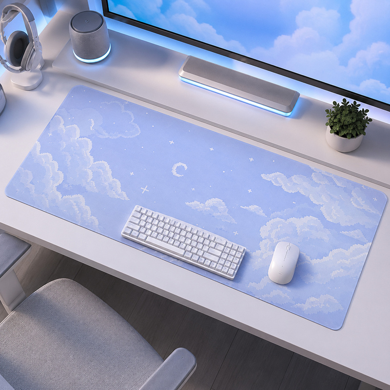 Mouse Pad Blue Moon Cloud Sky  - Pc Gaming Cloud ulasan dan harga