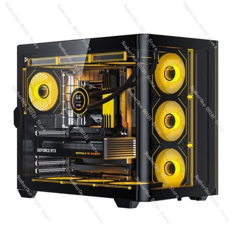 Casing PC Desktop Kaca Lengkun - Pc Gaming Case ulasan dan harga
